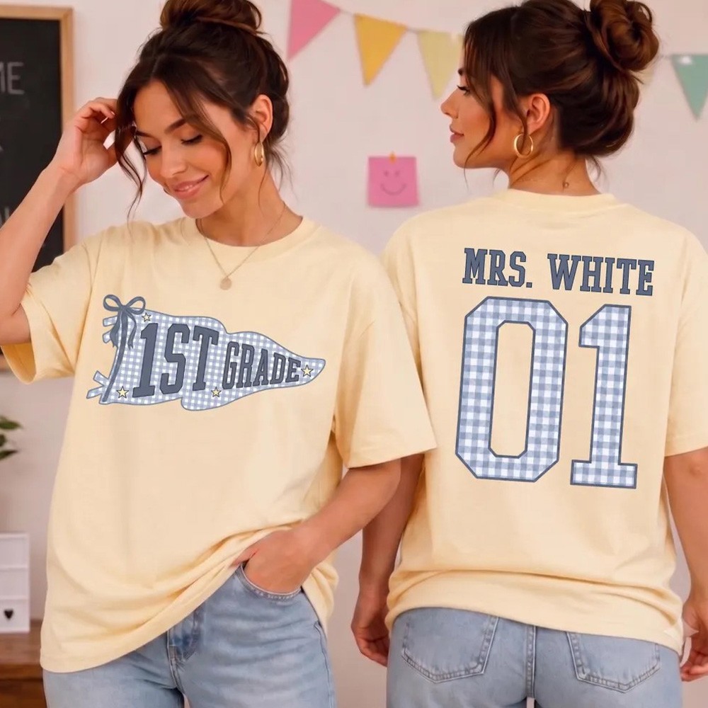 Personalized Grade Level Team Shirt Custom Back to School Tee