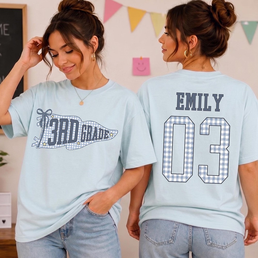 Personalized Grade Level Team Shirt Custom Back to School Tee
