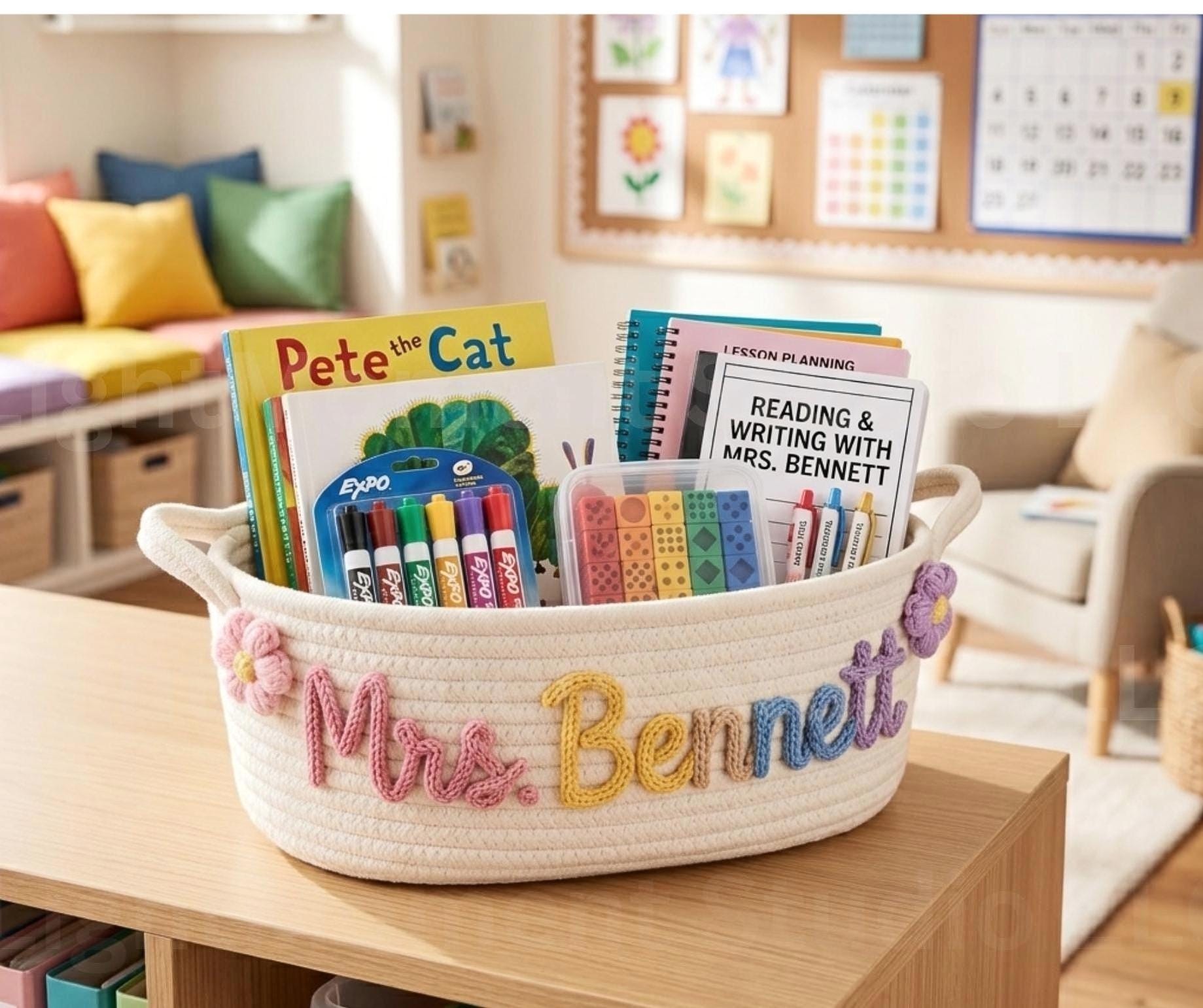 Personalized Teacher Gift Basket with Name– Back to School & Teacher Appreciation Gift
