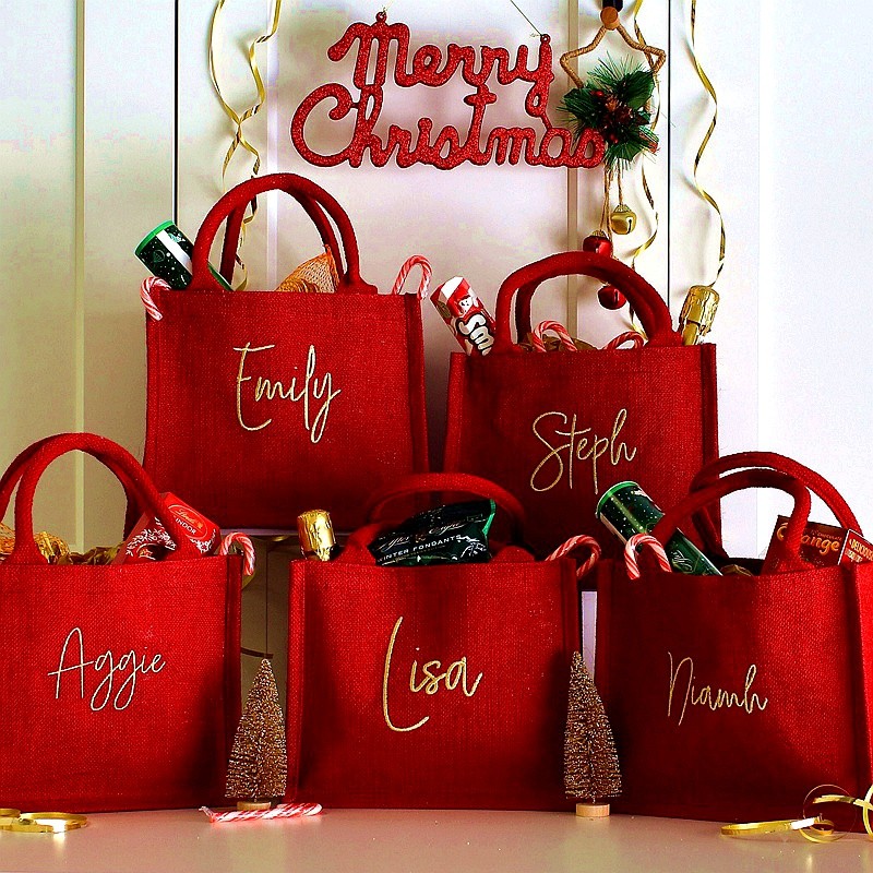 Custom Embroidered Christmas Gift Bag