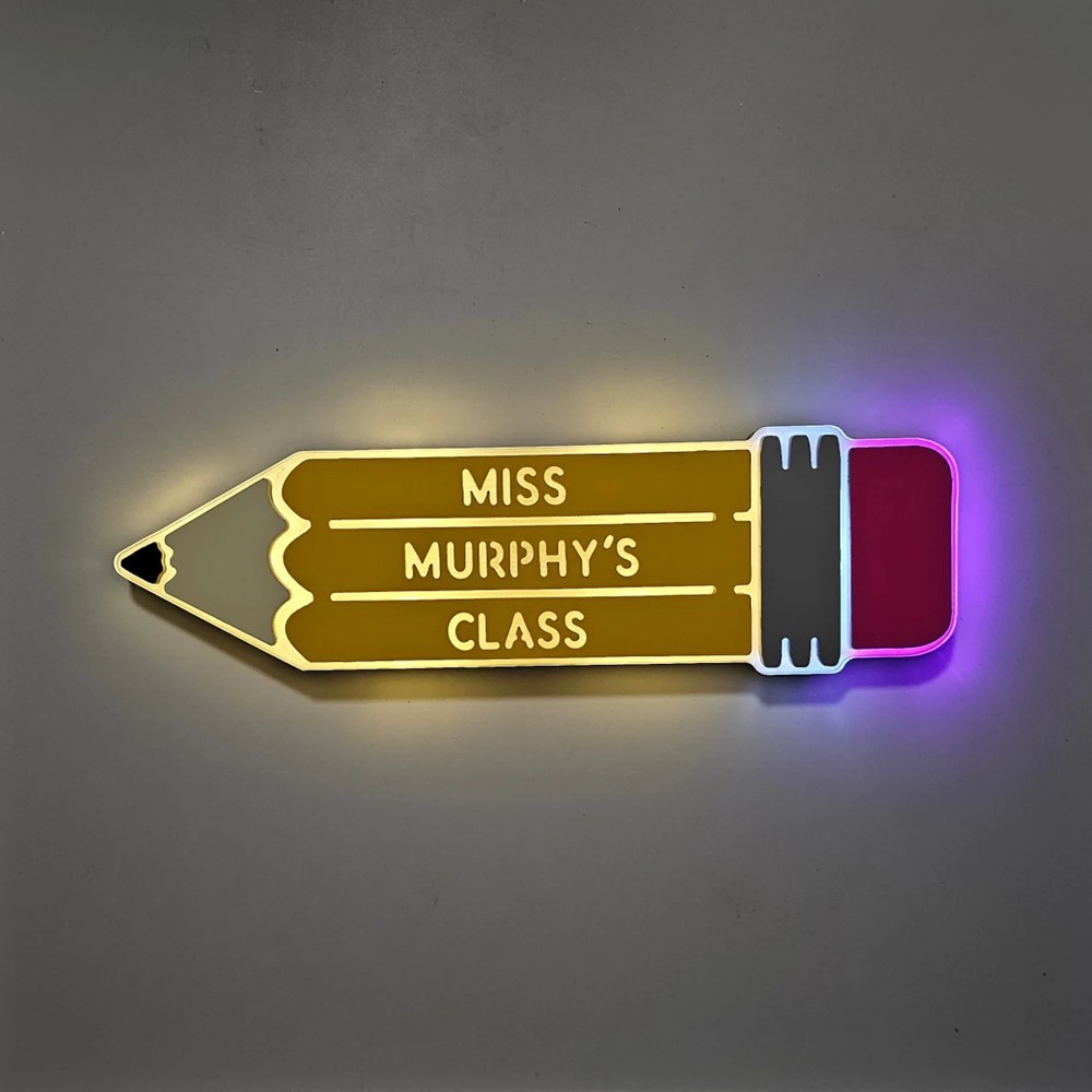Personalized Teacher's Pencil light up wall Sign Teacher Appreciation Gifts