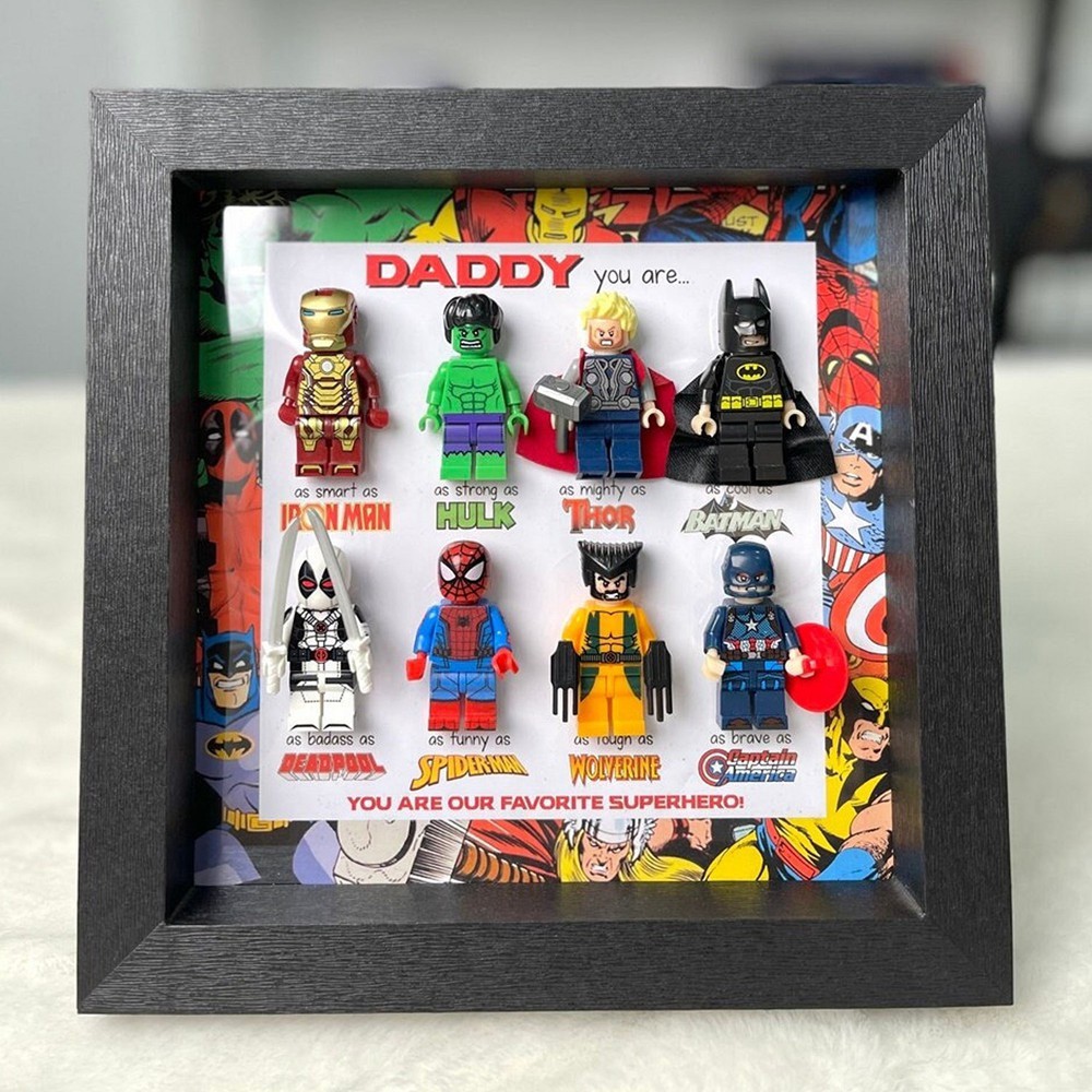Personalized Superhero Dad Frames Fathers Day Gifts