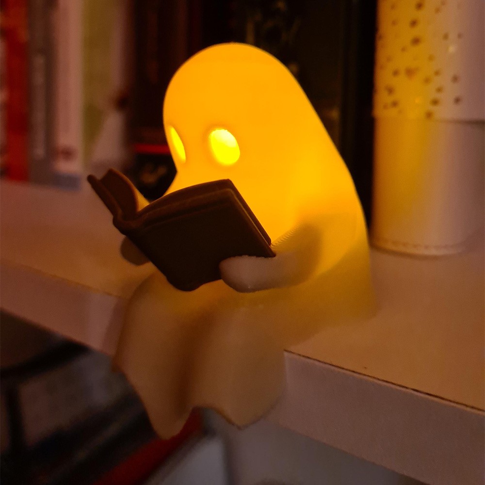 Ghost Reading Book Lantern With LED Tea light Cozy Fantasy Book Nook Decor Gift for Book Lovers