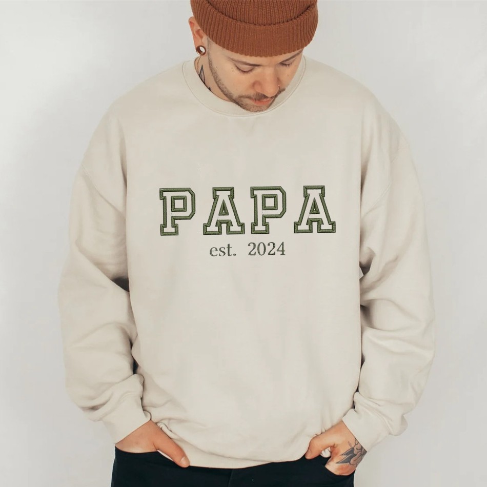 Personalized PAPA Hoodie with Kids Names Father's Day Gift