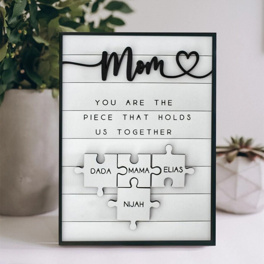 Personalized Mom Puzzle Piece Sign Mom You Are The Piece That Holds Us Together Puzzle Sign