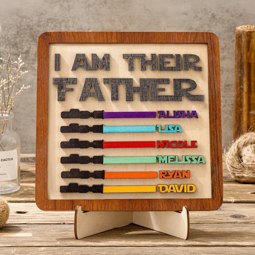 Personalized I Am Their Father Sign With Kids Name For Father's Day Gift