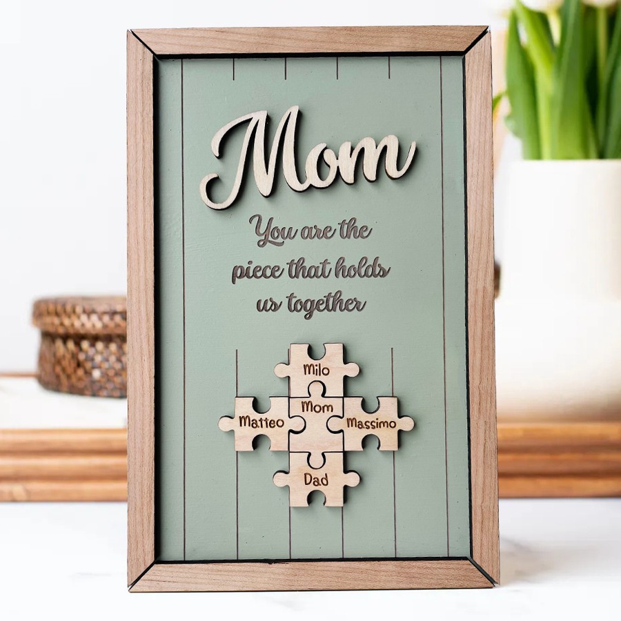 Personalized Mom Puzzle Piece Sign Mom You Are The Piece That Holds Us Together Puzzle Sign