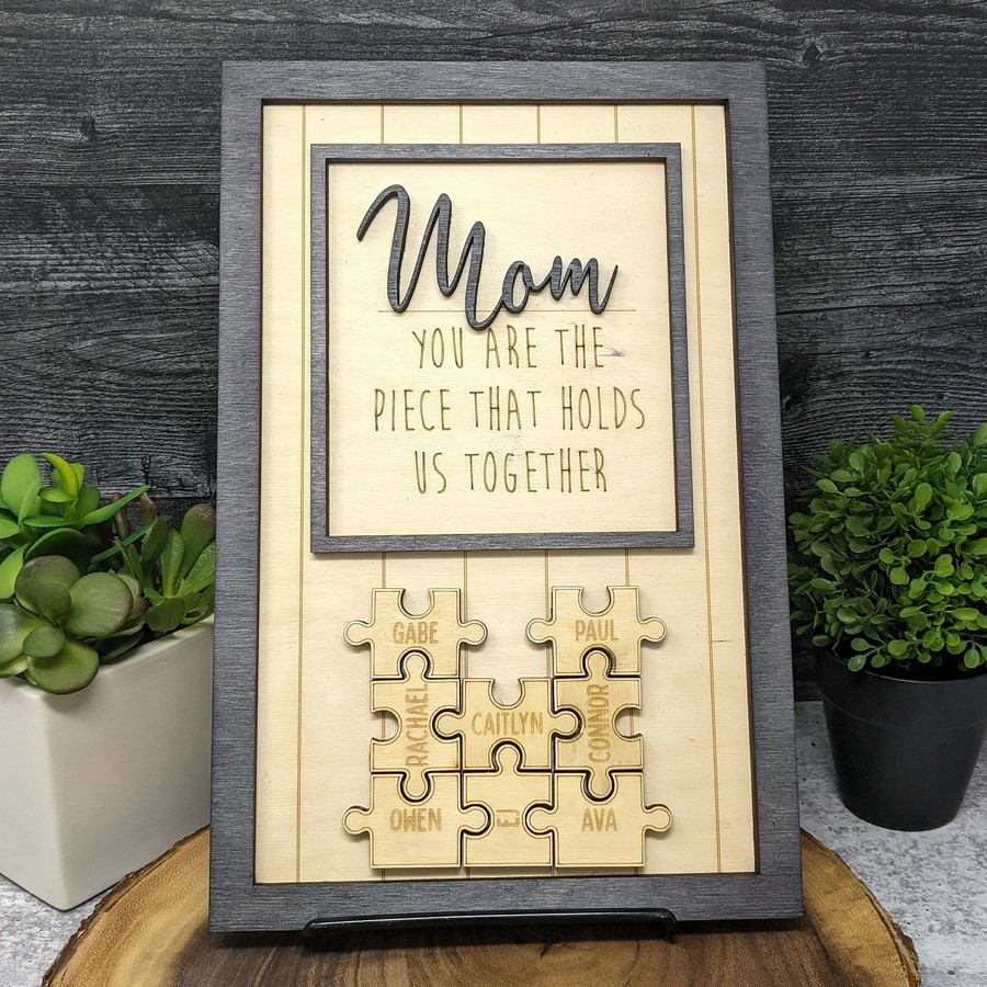 Personalized Mom Puzzle Piece Sign Mom You Are The Piece That Holds Us Together Puzzle Sign