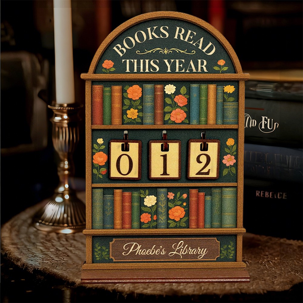 Custom Vintage Book Tracker Sign with Name Perfect Gift for Book Lovers