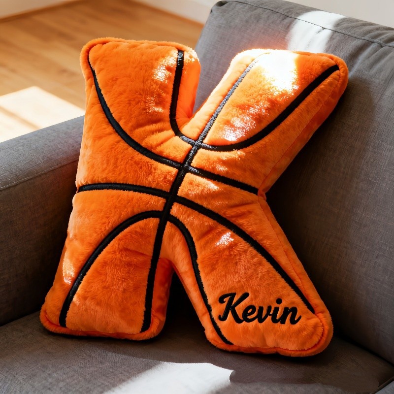 Personalized Graphic3dprint Basketball Letter Shaped Pillow with Names Unique Gifts for Sports Fans Christmas Gift Ideas