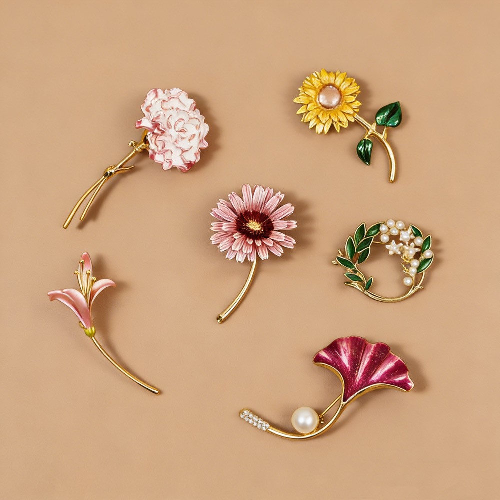 Personalized Birth Flower Brooch Keepsake Gifts for Grandma Mom Mother's Day Gift