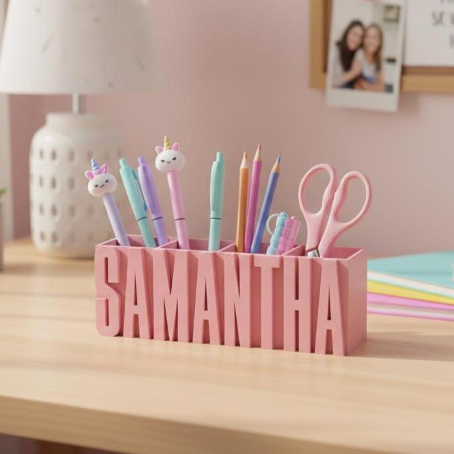 Personalized Name Pencil Holder Custom Desk Organizer for Kids Back to School Gift