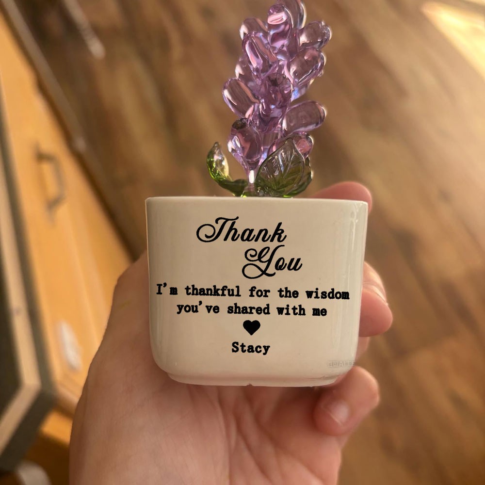 Custom Stained Glass Flower Pot Perfect Teacher Appreciation Gift