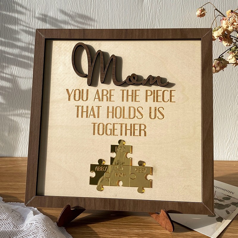 Personalized Mom Puzzle Piece Sign Mom You Are The Piece That Holds Us Together Puzzle Sign