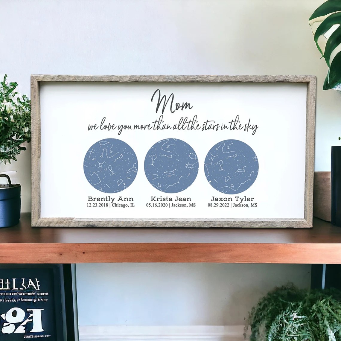 Custom Night Sky Star Map Wood Sign Mother's Day Gift