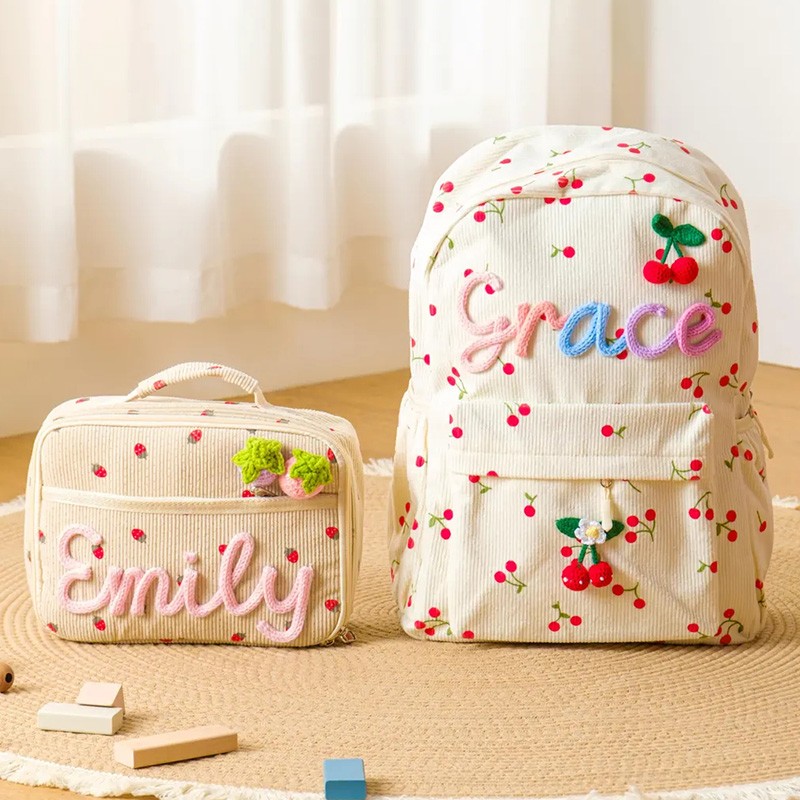 Personalized Kids Backpack and Lunch Bag With Name First Day of School Gift For Kid