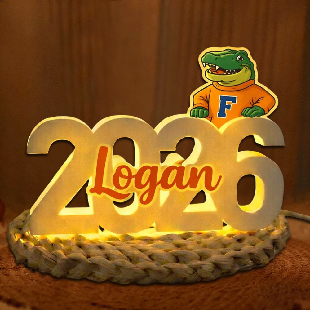 Personalized Graduation Light Box with School Mascot Custom Name LED Night Light Gift