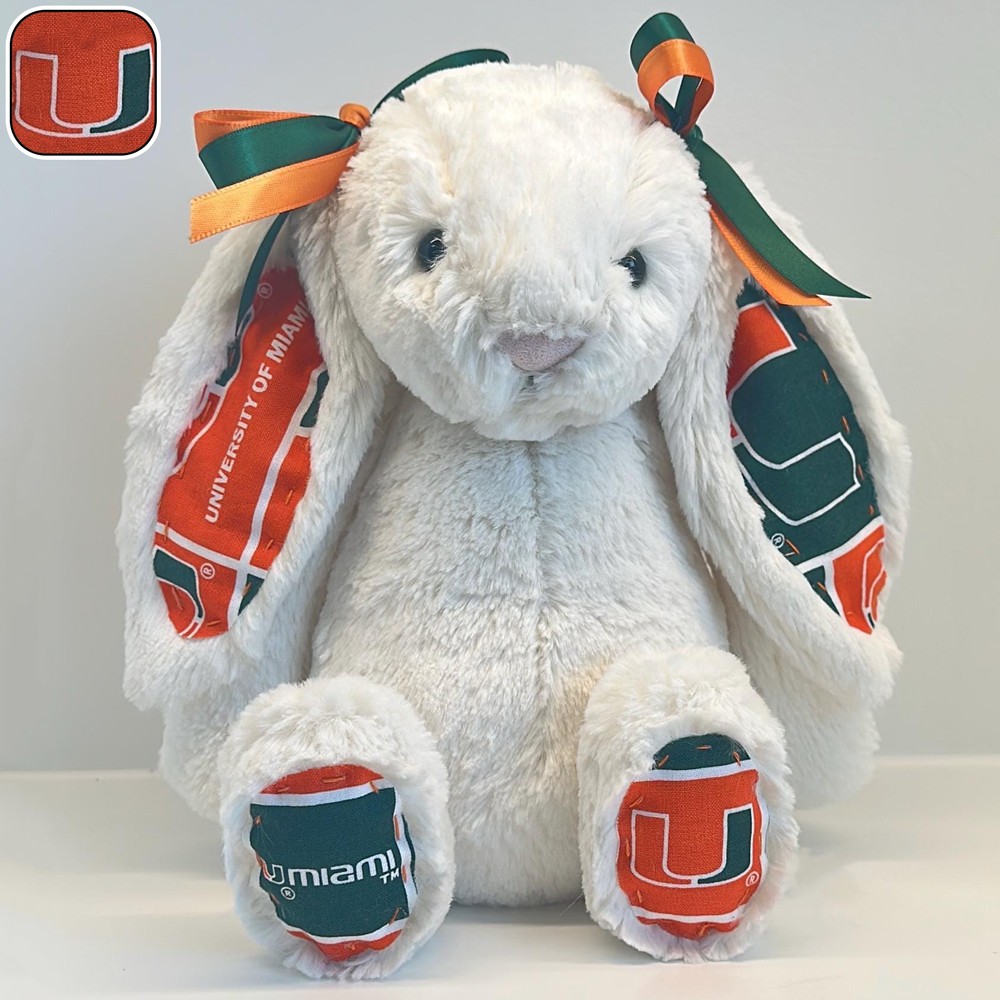 University of Miami Custom Collegiate Bunny Perfect Gift for Students Grads