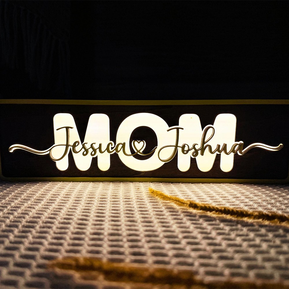 Personalized Mom Night Light With Kids Name Keepsake Gifts For Mom Grandma