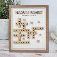 Personalized Family Name Crossword Scrabble Wooden Sign