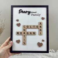 Personalized Family Name Crossword Scrabble Wooden Sign