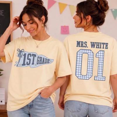 Personalized Grade Level Team Shirt Custom Back to School Tee