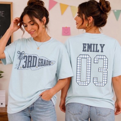 Personalized Grade Level Team Shirt Custom Back to School Tee