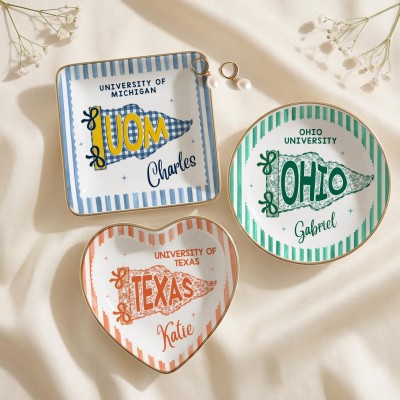Custom College Jewelry Dish Class of 2026 Graduation Gift