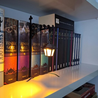 Bookshelf Lantern LED Night Light Mini Library Lamp Cozy Fantasy Book Nook Decor Gift for Book Lovers