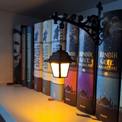 Bookshelf Lantern LED Night Light Mini Library Lamp Cozy Fantasy Book Nook Decor Gift for Book Lovers