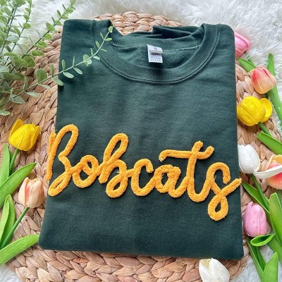 Personalized Chenille Yarn Embroidered Sports Team Sweatshirt