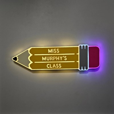 Personalized Teacher's Pencil light up wall Sign Teacher Appreciation Gifts
