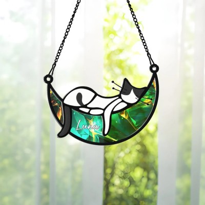 Custom Cat Memorial Suncatcher Loss Of Cat Sympathy Gift - Gift for Pet Lovers