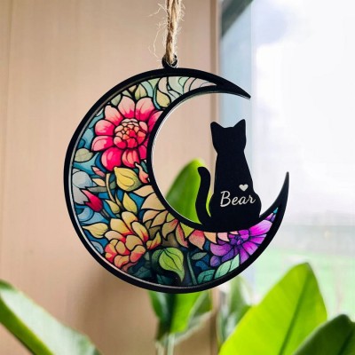 Custom Cat Memorial Suncatcher Loss Of Cat Sympathy Gift - Gift for Pet Lovers