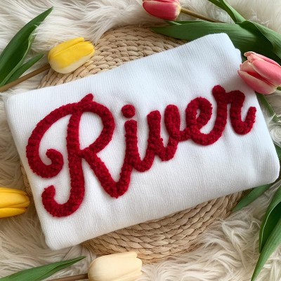 Personalized Chenille Yarn Embroidered Sports Team Sweatshirt