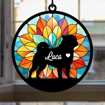 Custom Dog Memorial Suncatcher Loss Of Dog Sympathy Gift - Gift for Pet Lovers