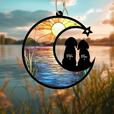 Custom Dog Memorial Suncatcher Loss Of Dog Sympathy Gift - Gift for Pet Lovers