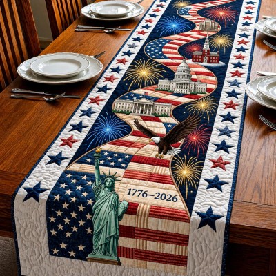 America 250 Patriotic Table Runner Decor for Independence Day Summer Celebrations