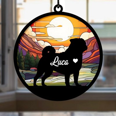 Custom Dog Memorial Suncatcher Loss Of Dog Sympathy Gift - Gift for Pet Lovers