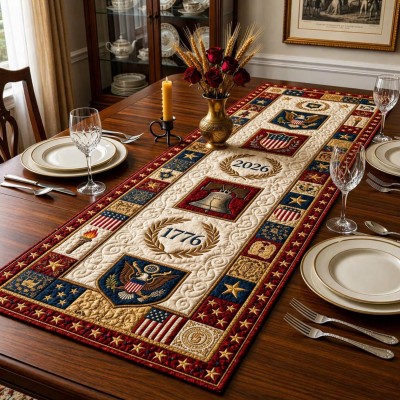 America 250 Patriotic Table Runner Decor for Independence Day Summer Celebrations
