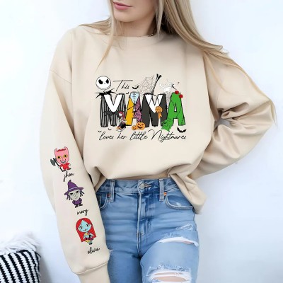 Custom This Mama Loves Her Little Nightmares Sweatshirt with Kids Names Gift For Mom
