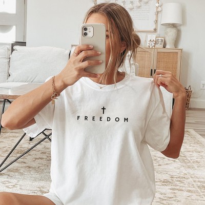 Freedom Christian Shirt Comfort Colors Christian Merch Jesus Shirt Minimalist Christian Faith Gift
