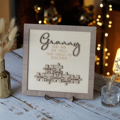 Personalized Mom Puzzle Piece Sign Mom You Are The Piece That Holds Us Together Puzzle Sign
