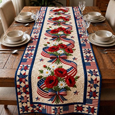 America 250 Patriotic Table Runner Decor for Independence Day Summer Celebrations