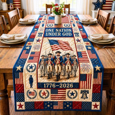 America 250 Patriotic Table Runner Decor for Independence Day Summer Celebrations