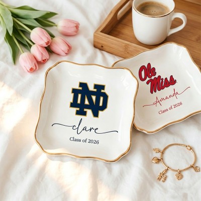 Custom College Jewelry Dish Class of 2026 Graduation Gift
