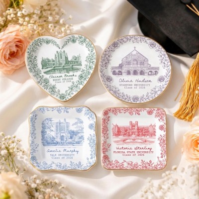 Custom College Jewelry Dish Class of 2026 Graduation Gift