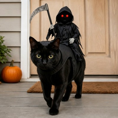 Funny Halloween Pet Costume Cute Scary Dog Cat Cosplay Outfit for Small Medium Pets Halloween Gift Idea for Pet Lovers