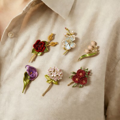 Personalized Birth Flower Brooch Keepsake Gifts for Grandma Mom Mother's Day Gift