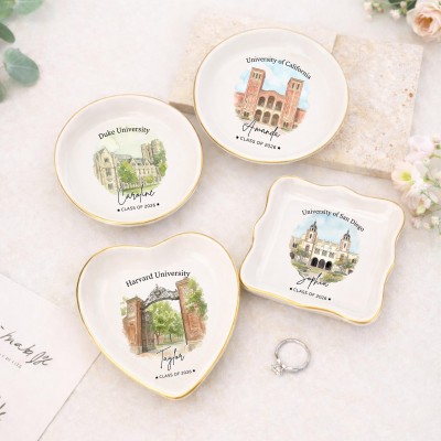 Custom College Jewelry Dish Class of 2026 Graduation Gift